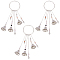 Iron Witch Bell Pendant Decoration, with Gemstone & Glass Round Bead, Platinum, 159~261mm, 3pcs/set