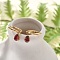 Ion Plating(IP) 304 Stainless Steel Micro Pave Cubic Zirconia Hoop Earrings, Teardrop, Golden, 21mm, Pin: 0.8mm