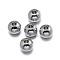 Brass Beads, Lead Free & Nickel Free & Cadmium Free, Solid Round, Real Platinum Plated, 8mm, Hole: 1.6mm