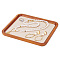 Wood Jewelry Storage Tray with Velvet Mat Inside, Cosmetics Jewelry Organizer, Rectangle, PapayaWhip, 19.5x17.5x1.55cm, Inner Diameter: 150x170mm