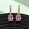 Flat Round Brass Micro Pave Cubic Zirconia Hoop Earrings, Nickel Free, Real 18K Gold Plated, 23x8x15mm