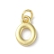 Rack Plating Brass Charms, Cadmium Free & Lead Free, Long-Lasting Plated, Real 18K Gold Plated, Letter O, 12x8x1.5mm, Hole: 3.2mm