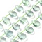 Natural Green Fluorite Beads Strands, Top Drilled, Teardrop, 14.3x10.5x6mm, Hole: 0.9mm, about 14pcs/strand, 7.87 inch(20cm)