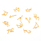 Eco-Friendly Alloy Cabochons, 12 Constellations, for Floating Lockets Glass Living Memory Lockets, Epoxy Resin Supplies Filling, Golden, 18~25x7~19x3mm, 12pcs/set