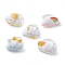 Opaque Resin Adjustable Rings, with Brass Findings, Cloud, Mixed Color, US Size 3(14mm)