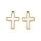 Ion Plating(IP) 304 Stainless Steel Pendants, Natural White Shell Cross Charms, Real 18K Gold Plated, 16.9x11.5x1.8mm, Hole: 1.4mm