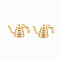 Brass Pendants, Nickel Free, Pot, Real 18K Gold Plated, 10x17x8mm, Hole: 1.2mm
