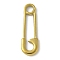304 Stainless Steel Pendants, Paper Clip Shape Charms, Real 18K Gold Plated, 31x10x2mm, Hole: 4mm