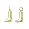 Brass Micro Pave Cubic Zirconia Pendants, Real 18K Gold Plated, with Jump Ring, Shoes, 12.5x8.5x3mm, Hole: 3.2mm