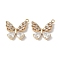 Brass Micro Pave Clear Cubic Zirconia Pendants, Cadmium Free & Nickel Free & Lead Free, Butterfly, Real 18K Gold Plated, 16.5x19x3.5mm, Hole: 1.4mm