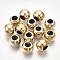 UV Plating ABS Plastic Beads, Round, Golden Plated, 14x10.5mm, Hole: 8mm