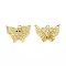 Brass Micro Pave Cubic Zirconia Pendants, Cadmium Free & Nickel Free & Lead Free, with Jump Ring, Butterfly Charms, Golden, 19.5x22.5x2.5mm, Hole: 3mm