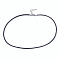 Polyester Cord Necklace Making, with 304 Stainless Steel Lobster Claw Clasps and Extender Chains, Stainless Steel Color, 18.5 inch(47cm), 3mm