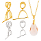 4Pcs 2 Colors 925 Sterling Silver Pendant Bails, Platinum & Golden, 12~15x3.4mm, Hole: 2.5mm, Pin: 0.6mm
