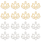 20Pcs 2 Colors 304 Stainless Steel Pendants, Laser Cut, Lotus, Mixed Color, 11x11x1mm, Hole: 1.2mm, 10pcs/color