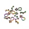 Ion Plating(IP) 304 Stainless Steel Toggle Clasps, Teardrop, Rainbow Color, teardrop,: 19x10x2.5mm, Hole: 1.6mm, Bar: 7x16.5x2.5mm, Hole: 1.8mm