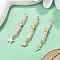 3Pcs 3 Styles Natural Rose Quartz Faceted Round Beaded Pendants, Stainless Steel Moon Star Lightning Bolt Charms, Golden, 42~45mm, Hole: 2mm, 1pc/style