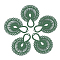 430 Stainless Steel Filigree Pendants, Spray Painted, Etched Metal Embellishments, Flower with Infinity, Green, 26x19x0.5mm, Hole: 0.9mm