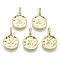 Alloy Pendants, Cadmium Free & Nickel Free & Lead Free, Flat Round with Letter, Real 18K Gold Plated, Letter.Y, 17x11.5x1.5mm, Hole: 2.5mm