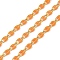 Ion Plating(IP) Brass Dapped Chains, Cable Chains with Enamel, Real 18K Gold Plated, Soldered, with Spool, Flat Oval, Orange, 8.5x4x2mm, about 32.81 Feet(10m)/Roll