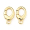 Brass Spring Gate Rings, Oval, Cadmium Free & Lead Free, Real 18K Gold Plated, 19.5x11x3.5mm, Hole: 3mm