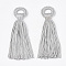 Polyester Tassel Big Pendant Decorations, Light Grey, 98~110x24~26x10~15mm, Hole: 14mm