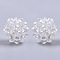 Plating Acrylic Woven Beads, Cluster Ball Beads, Round, Clear, 15mm, Hole: 1.8mm