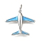 Brass Enamel Pendants, Airplane Charm, with Jump Ring, Lead Free & Cadmium Free, Rack Plating, Lasting Plated, Platinum, 16x19x5mm, Hole: 2mm