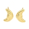 Rack Plating Brass Stud Earrings, Cadmium Free & Lead Free, Long-Lasting Plated, Croissant, Real 18K Gold Plated, 19x12mm