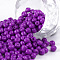 Baking Paint Glass Seed Beads, Medium Orchid, 6/0, 4~5x3~4mm, Hole: 1~2mm, about 4500pcs/bag