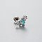 316L Surgical Stainless Steel Pave Light Sky Blue AB Color Cubic Zirconia Cartilage Earrings, Stainless Steel Color, Star, 6mm, Pin: 0.8mm