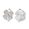 Alloy Crystal Rhinestone Pendants, Clover Charms, Platinum, 20x14x3mm, Hole: 4x2.8mm