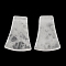 Natural Quartz Crystal Pendants, Rock Crystal Pendants, Fan Charms, 40x28~30x7.5~10mm, Hole: 3~3.5mm