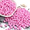 Imitation Jade Glass Seed Beads, Luster, Baking Paint, Round, Pearl Pink, 5.5x3.5mm, Hole: 1.5mm