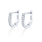 Anti-Tarnish Rhodium Plated 925 Sterling Silver Micro Pave Cubic Zirconia Hoop Earrings, with S925 Stamp, Platinum, 9mm