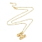Brass Micro Pave Clear Cubic Zirconia Pendant Necklaces, Letter H, 17.72 inch(450mm), Letter H: 20.5x17mm