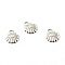 Non-Tarnish 304 Stainless Steel Charms, Shell, Stainless Steel Color, 7.5x5.5x1mm, Hole: 1.5mm