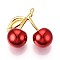 Acrylic & Alloy Big Pendants, Cherry, Crimson, 61~63x73~75x31mm, Hole: 3.5mm