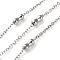 304 Stainless Steel Cable Chains with Beads, Soldered, with Spool, Bamboo Stick, Stainless Steel Color, Link: 2.5x2x0.5mm