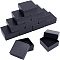 Cardboard Jewelry Boxes, with Black Sponge, for Jewelry Gift Packaging, Square, Black, 7.5x7.5x3.5cm