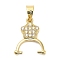 Brass Micro Pave Clear Cubic Zirconia Pinch Bails, Rack Plating, Long-Lasting Plated, Lead Free & Cadmium Free, Star, Real 18K Gold Plated, 15x12x12mm, Hole: 4x4mm