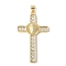 Brass Micro Pave Cubic Zirconia Cross Pendants, Cadmium Free & Lead Free, Real 18K Gold Plated, Clear, 40.5x23.5x2.5mm, Hole: 3.5x4.5mm