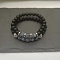 Natural Lava Rock & Frosted Stone Round Beads Stretch Bracelet Set Women, with Weathering Agate Beads