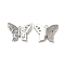 Brass Pendants, Cadmium Free & Nickel Free & Lead Free, Butterfly with Heart Pattern Charm, Real Platinum Plated, 15x19x3mm, Hole: 1.2mm