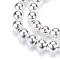 Electroplate Magnetic Synthetic Hematite Bead Strands, Round, Silver Plated, 8~9mm, Hole: 1~1.5mm, about 50pcs/strand, 15.7 inch