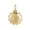 Brass Pendants, Sunflower Charms, with Jump Ring, Long-Lasting Plated, Lead Free & Cadmium Free, Real 18K Gold Plated, 11.5x10x2.5mm, Hole: 3.5mm