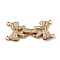 Brass Micro Pave Clear Cubic Zirconia Fold Over Clasps, Bowknot, Real 18K Gold Plated, 33.5x13x5mm, Hole: 1.2mm