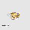 Elegant European and American Stainless Steel Cuff Ring for Women, Star, Golden