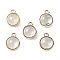 Natural Prehnite Pendants, with GoldenTone Rack Plating Brass, Flat Round, 9.8x7.5x4.3mm, Hole: 1.2mm