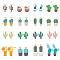 32Pcs 16 Style Alloy Enamel Pendants, Mixed Shapes, Mixed Color, 2pcs/style